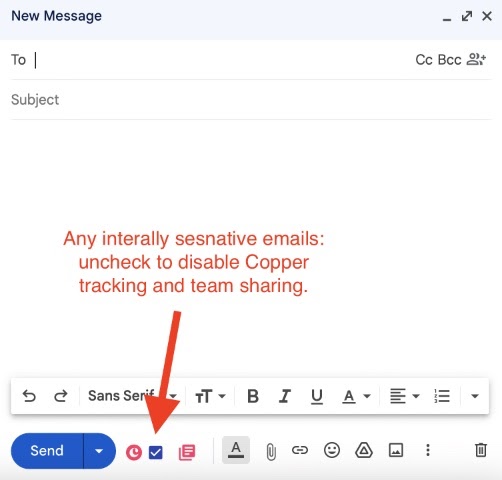 Copper extension in Gmail